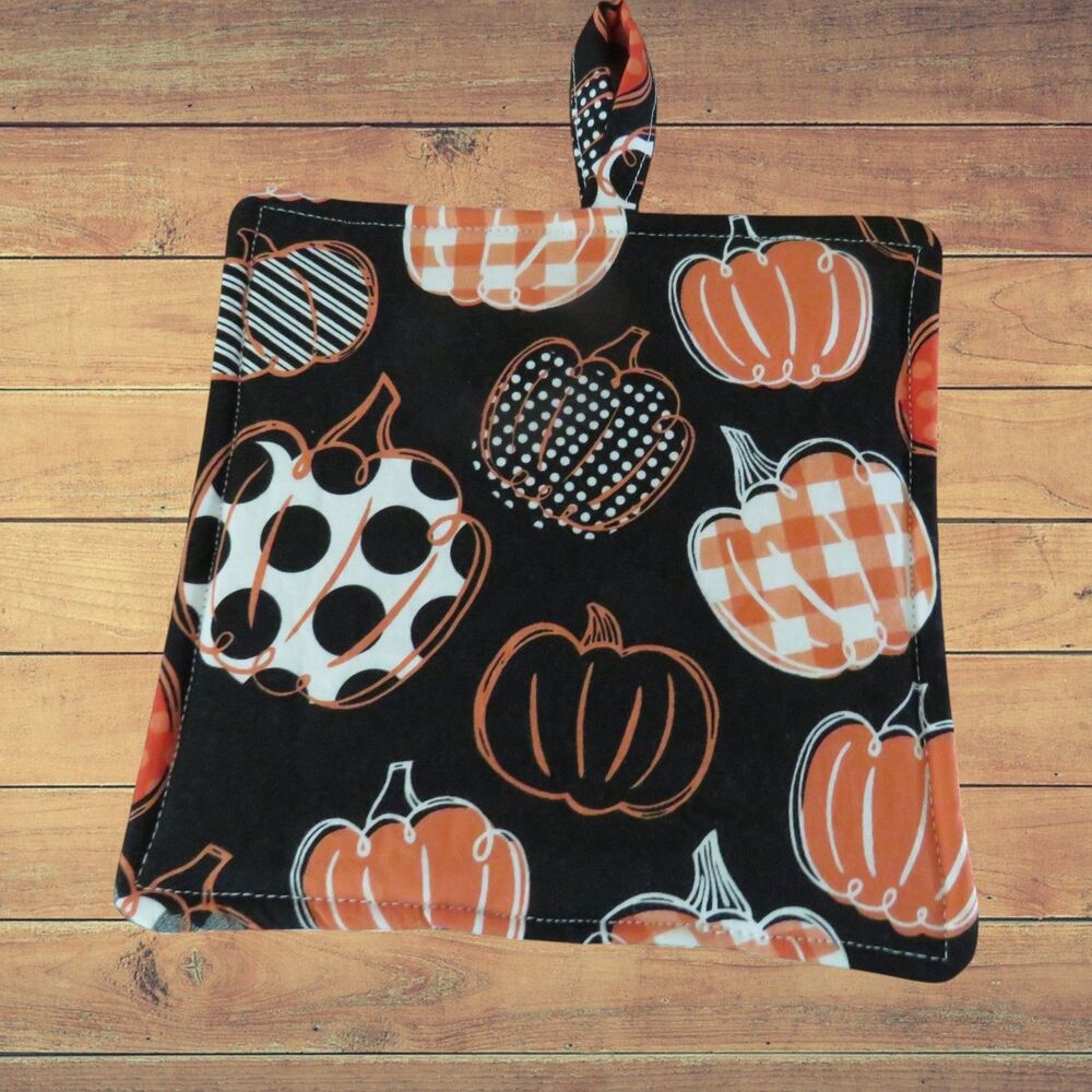 Handmade Potholder, Pumpkins
